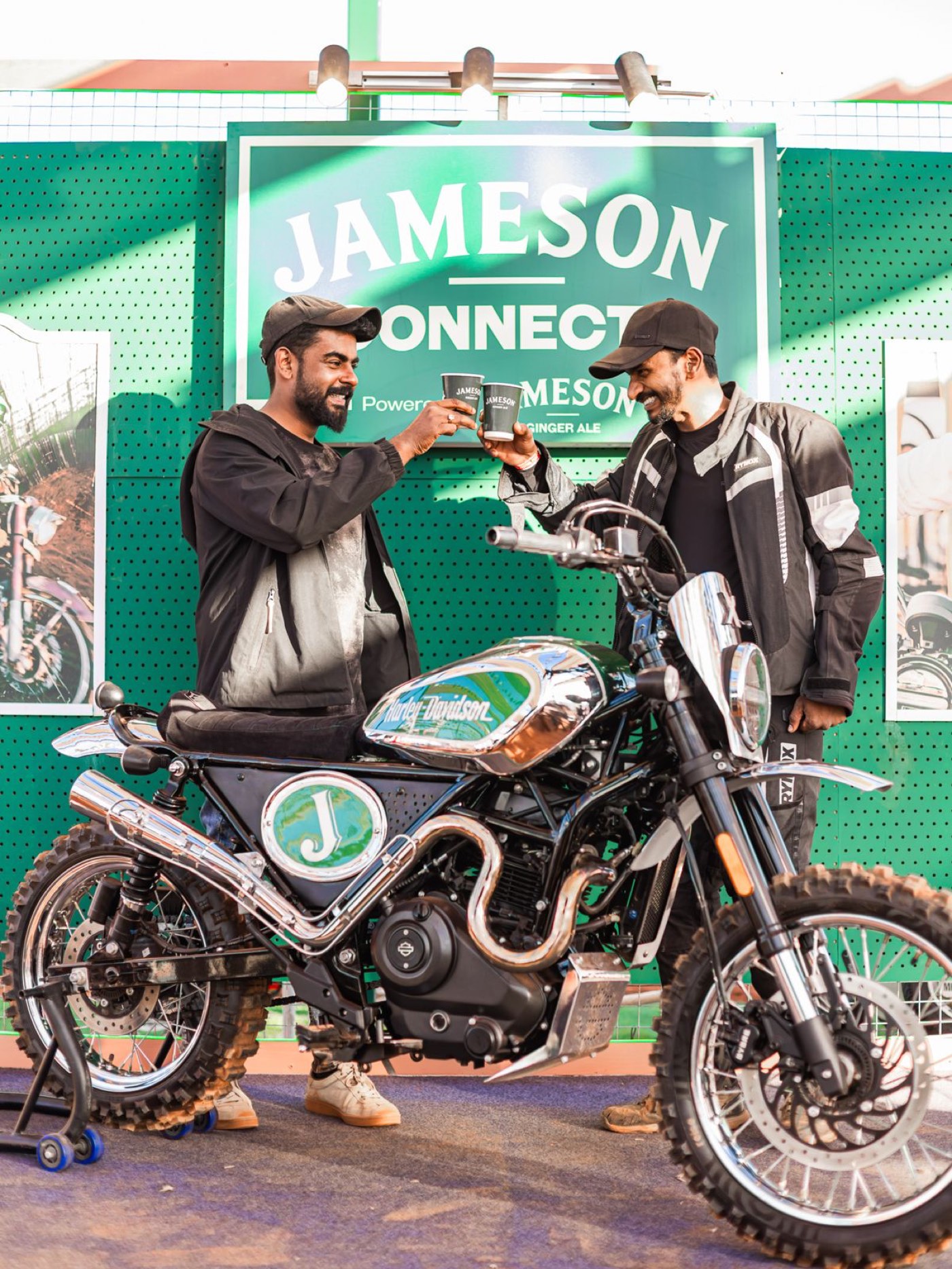 A Jameson 'J' worked into the bodywork of a custom Harley-Davidson